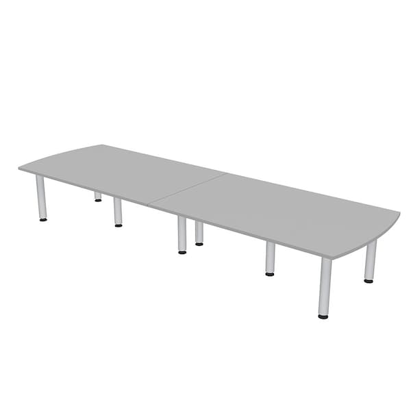 45 in W, 144 in L, 29 in H, Engineered Wood Top, Grey